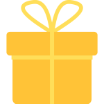 a yellow box with a bow