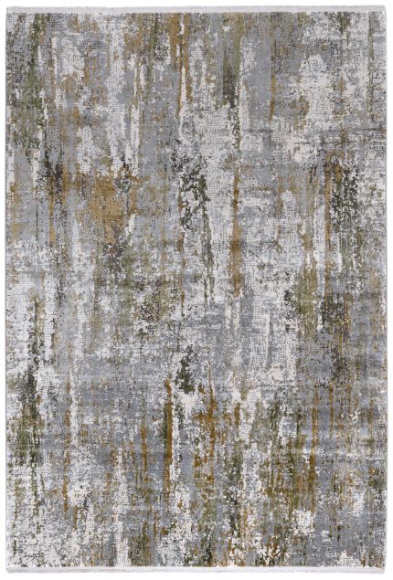 Amber-08 Gray Gold Modern Elegance with a Luxe Abstract Touch