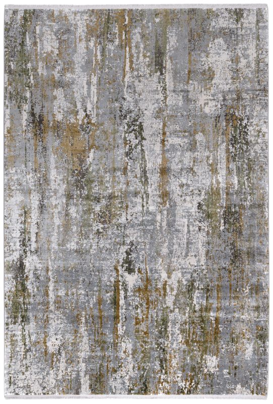 Amber-08 Gray Gold Modern Elegance with a Luxe Abstract Touch