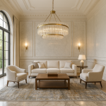 Amber-08 Gray Gold Modern Elegance with a Luxe Abstract Touch