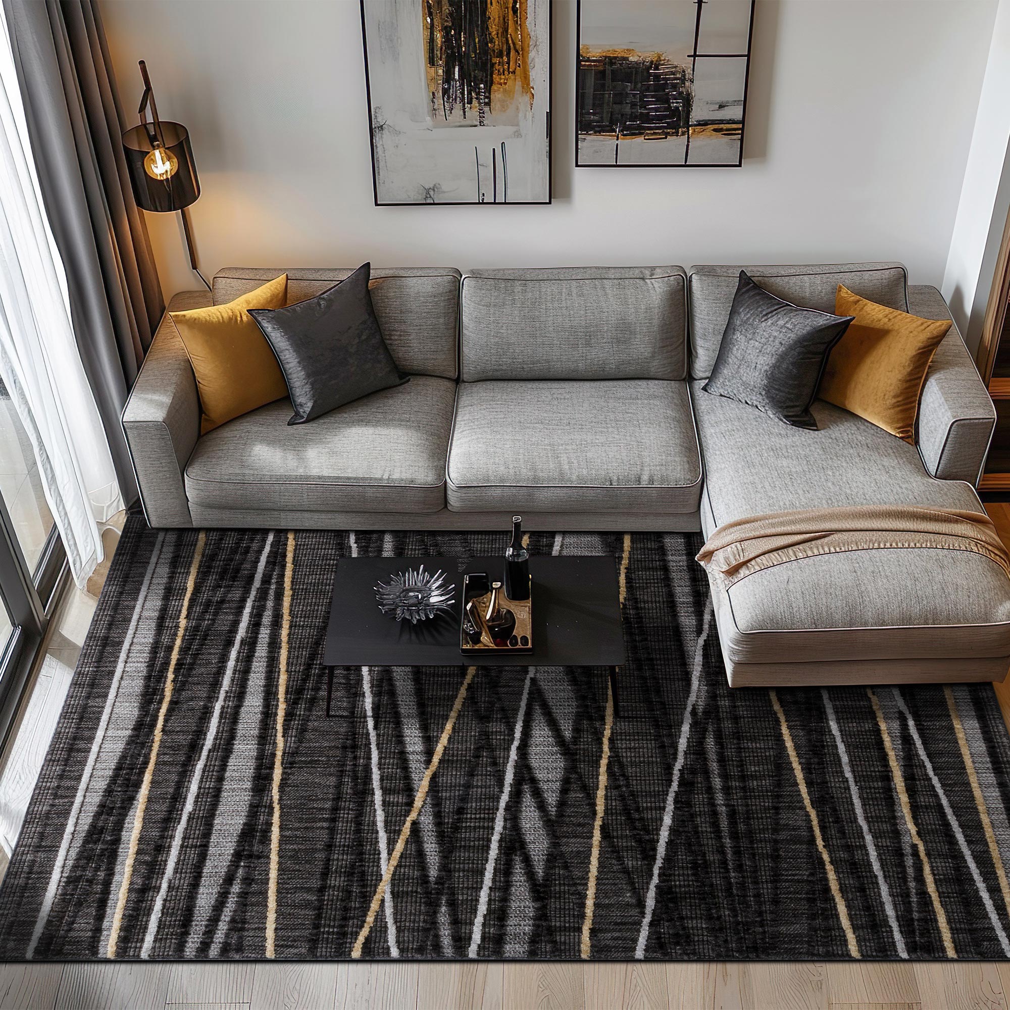 Crayon-02-Gris-Dorado-F-11047-U_07 (1) a living room with a couch and a rug