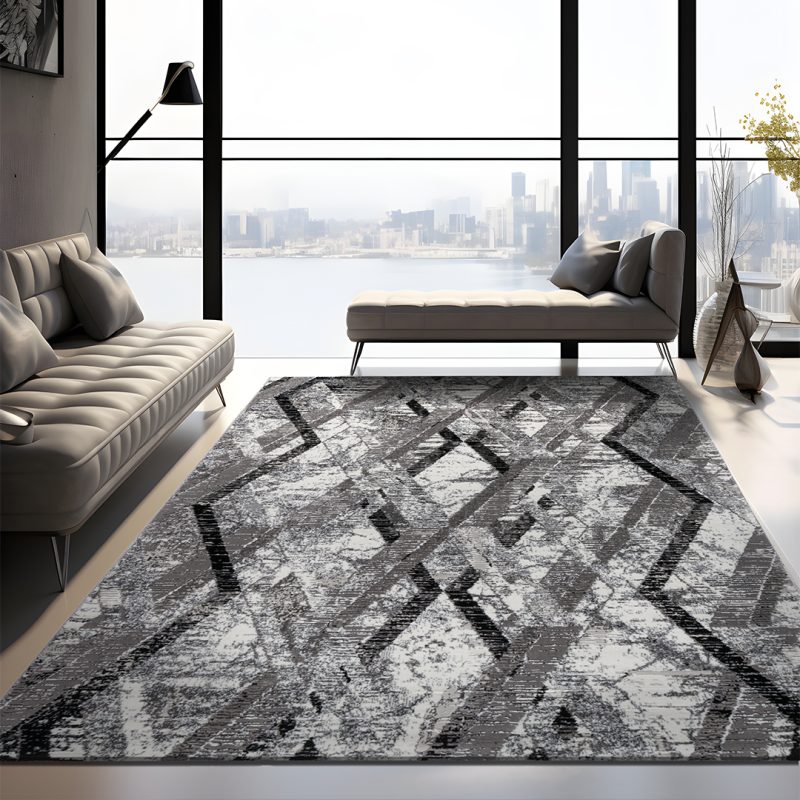 Moris MOR-02 Rug – Geometric Sophistication with Lasting Durability