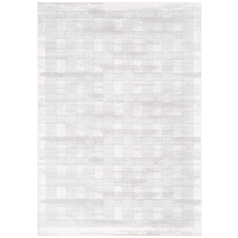 Boutique-03 geometric rug in modern living room with neutral decor and beige sofa